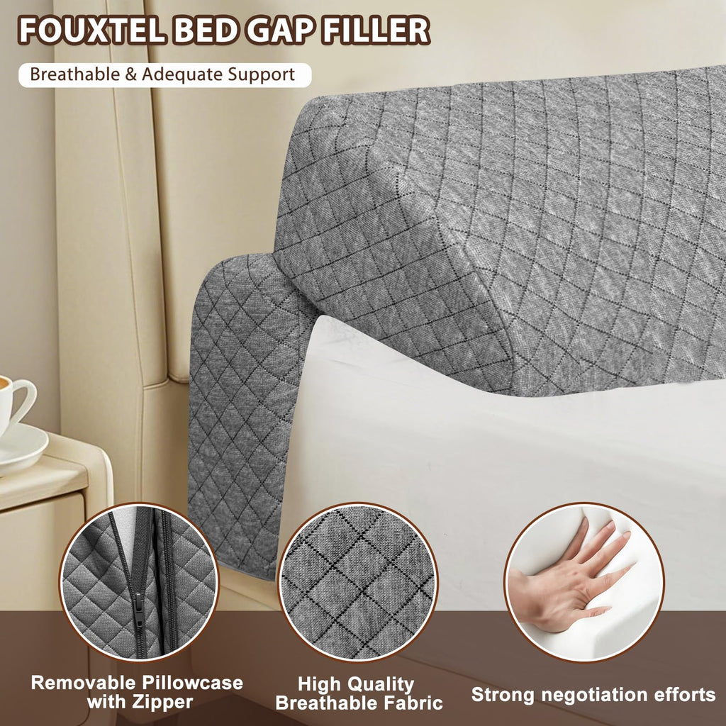 FOUXTEL 4 Modes Pillow Wedge for Headboard Gap, Foldable Bed Wedge Pillow, Bed Gap Filler King Size Fill The Gap (0-7"), Mattress Gap Filler Long Pillow Between Headboard and Mattress