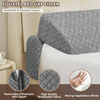FOUXTEL 4 Modes Pillow Wedge for Headboard Gap, Foldable Bed Wedge Pillow, Bed Gap Filler King Size Fill The Gap (0-7"), Mattress Gap Filler Long Pillow Between Headboard and Mattress