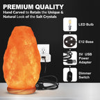 WBM LLC Himalayan Glow Natural Pink Salt Lamp, Crystal Salt Lamp Night Light with (ETL Certified) Brightness Control Dimmer Switch, Wooden Base & Salt Lamps Bulb | 6-8 LBS, Model Number: 1001