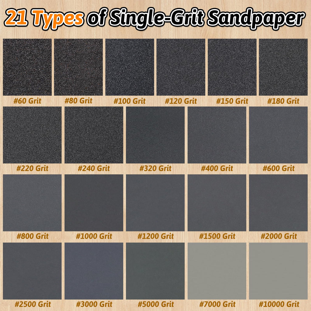15 PCS Wet Dry Sandpaper 5000 Grit Sheets for Polishing & Finishing