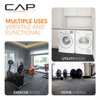 CAP Barbell 1/2-Inch Interlocking EVA Foam Exercise Puzzle Mat Home Gym Flooring - 1 Pack | 24" x 24" x 1/2" | T Pattern - Black
