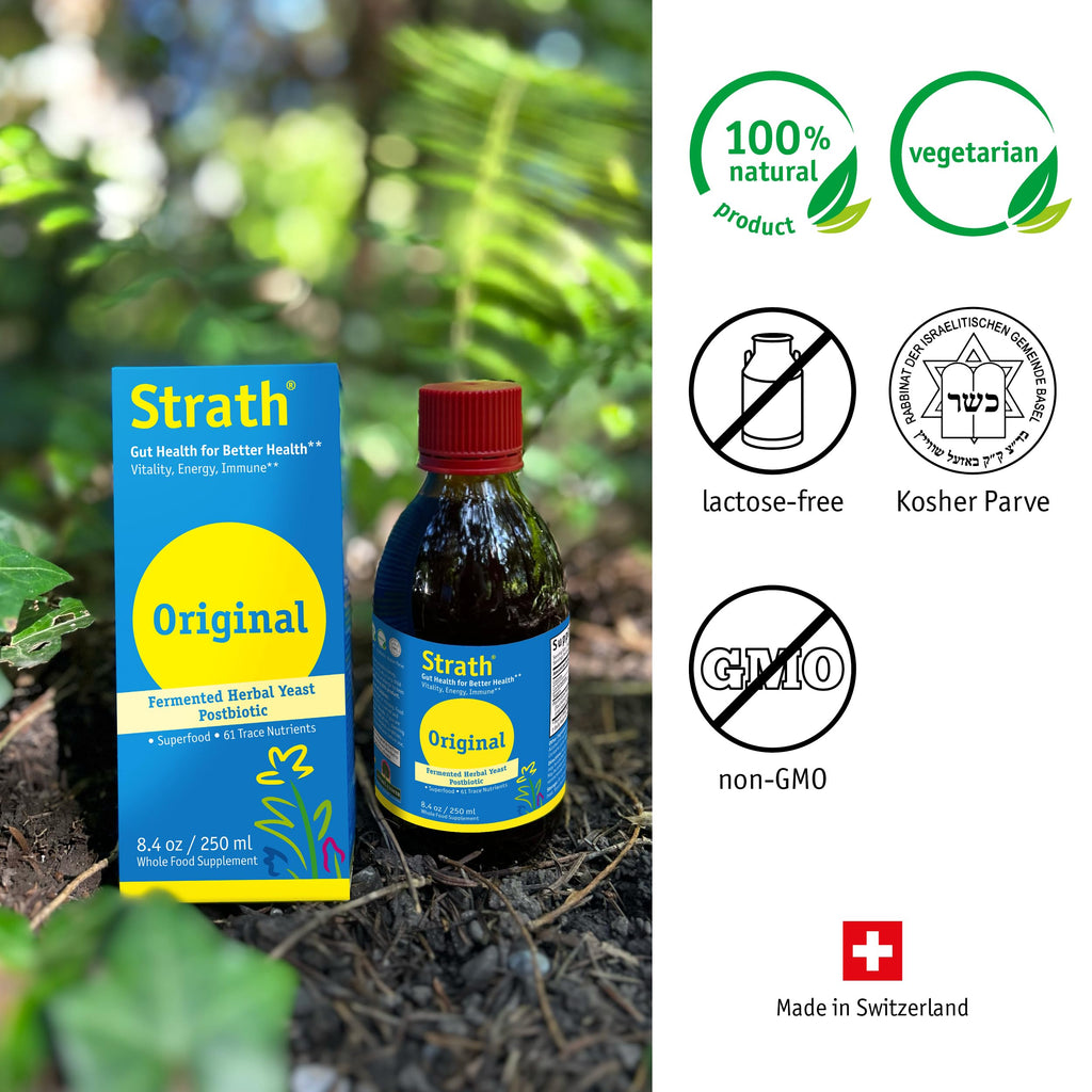 Strath Fermented Herbal Yeast Postbiotic - (8.4 Fl oz) Daily Nutritional Food Supplement Liquid | Supports Metabolism | Vegetarian | Lactose-Free | No Artificial Additives
