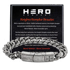 iHeartDogs Cuban Link Stainless Steel Bracelet for Men 'Knights Templar'