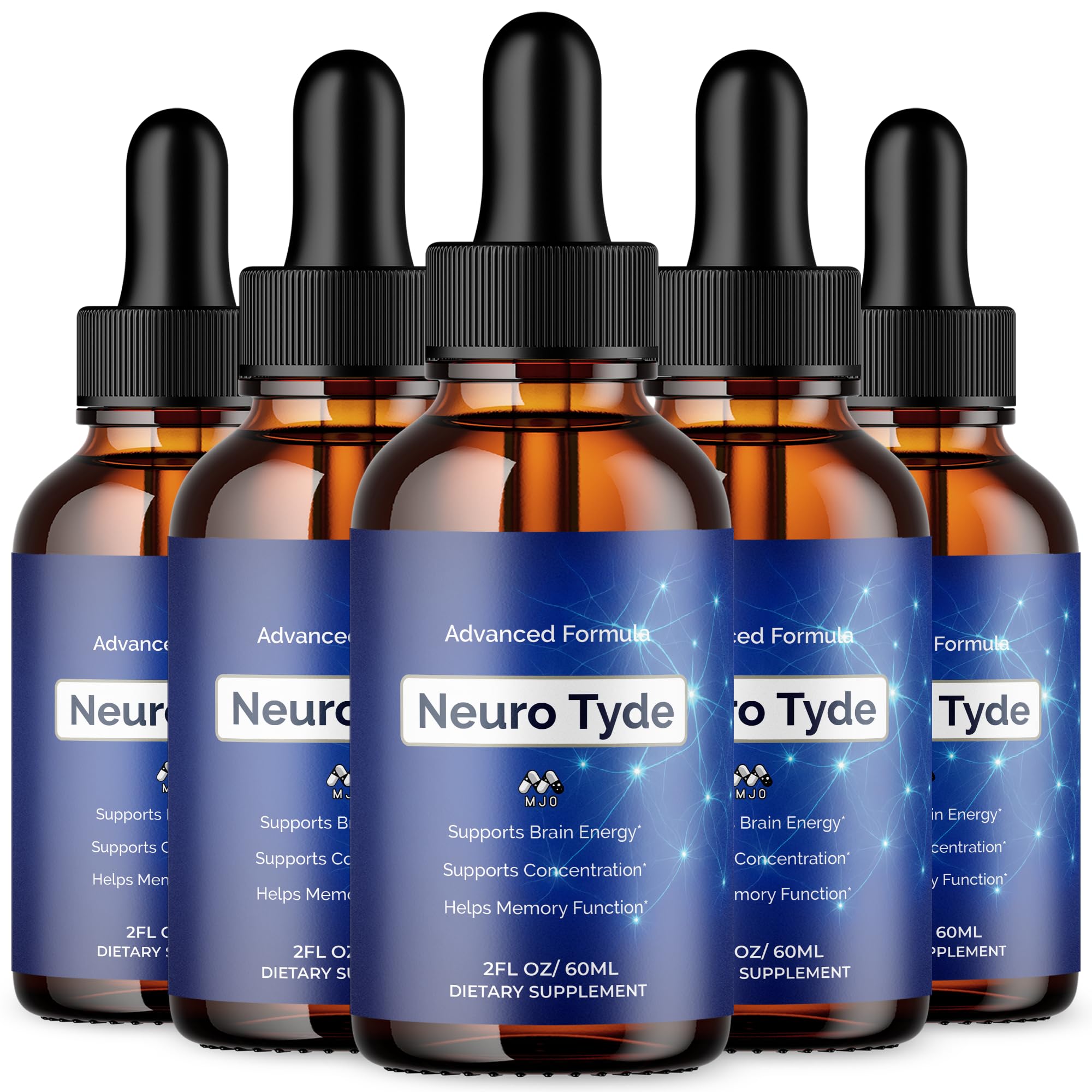 (5 Pack) Neuro Tyde Drops, Official NeuroTyde Memory and Focus Support Supplement, Advanced Overall Health and Wellness Vitamin with Maximum Strength Ingredients Supporting Brain Health (150 Servings)