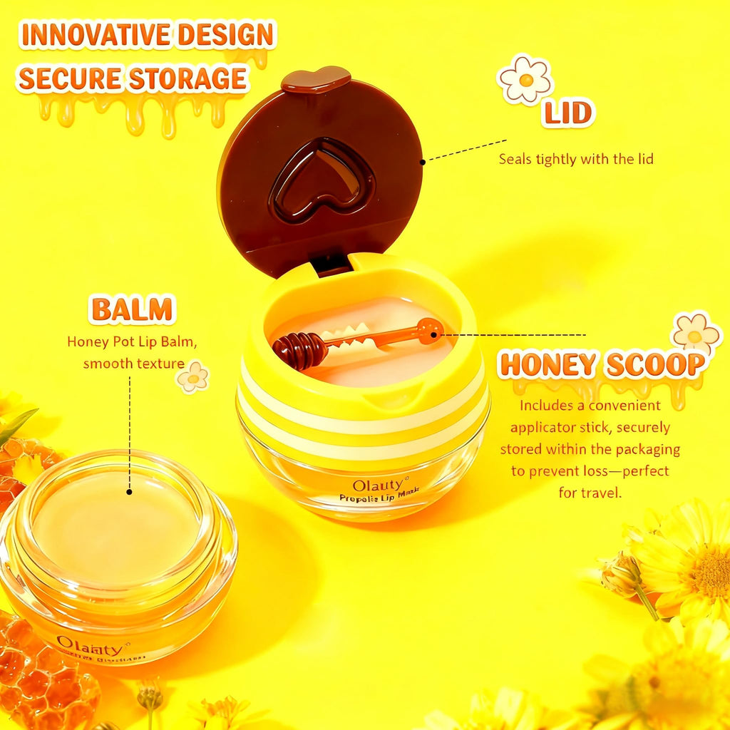 8PCS Bee Lip Balm Lip Mask Honey Pot, Mothers Day Party Favors, Strawberry, Watermelon, Apple Lime, Cherry, Mint, Coconut, Peach, Moisturizing Honey Balm Bulk Gifts, Teacher Appreciation Gifts