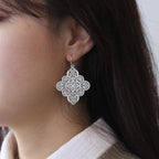 POMINA Floral Celtic Filigree Gold Tone Dangle Drop Earring Boho Fashion Geometirc Filigree Earrings for Women