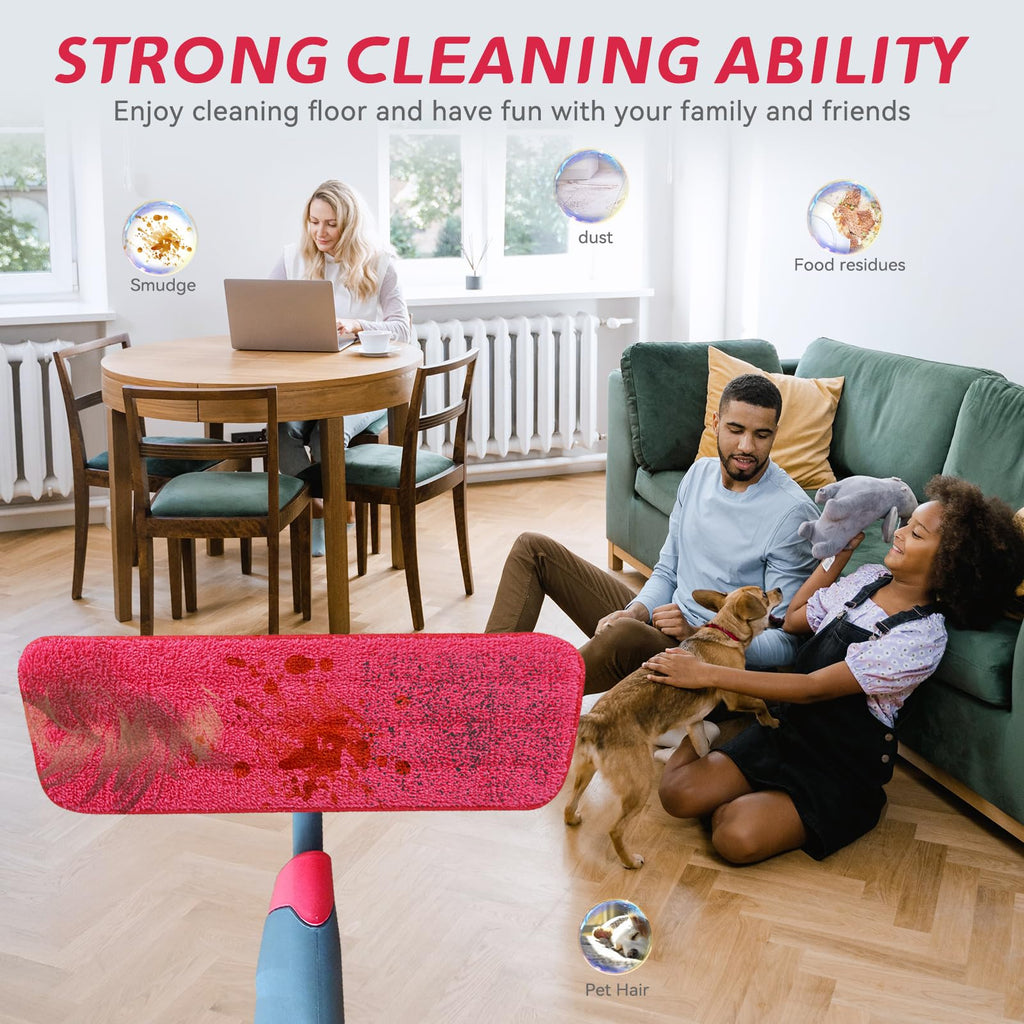 Replacement Microfiber Mop Pad for Rubbermaid Reveal Spray Mop - 8 Pack 16.5" Wet & Dry Floor Cleaning Refills Reusable Fit for Any Microfiber Reveal Flat Mop