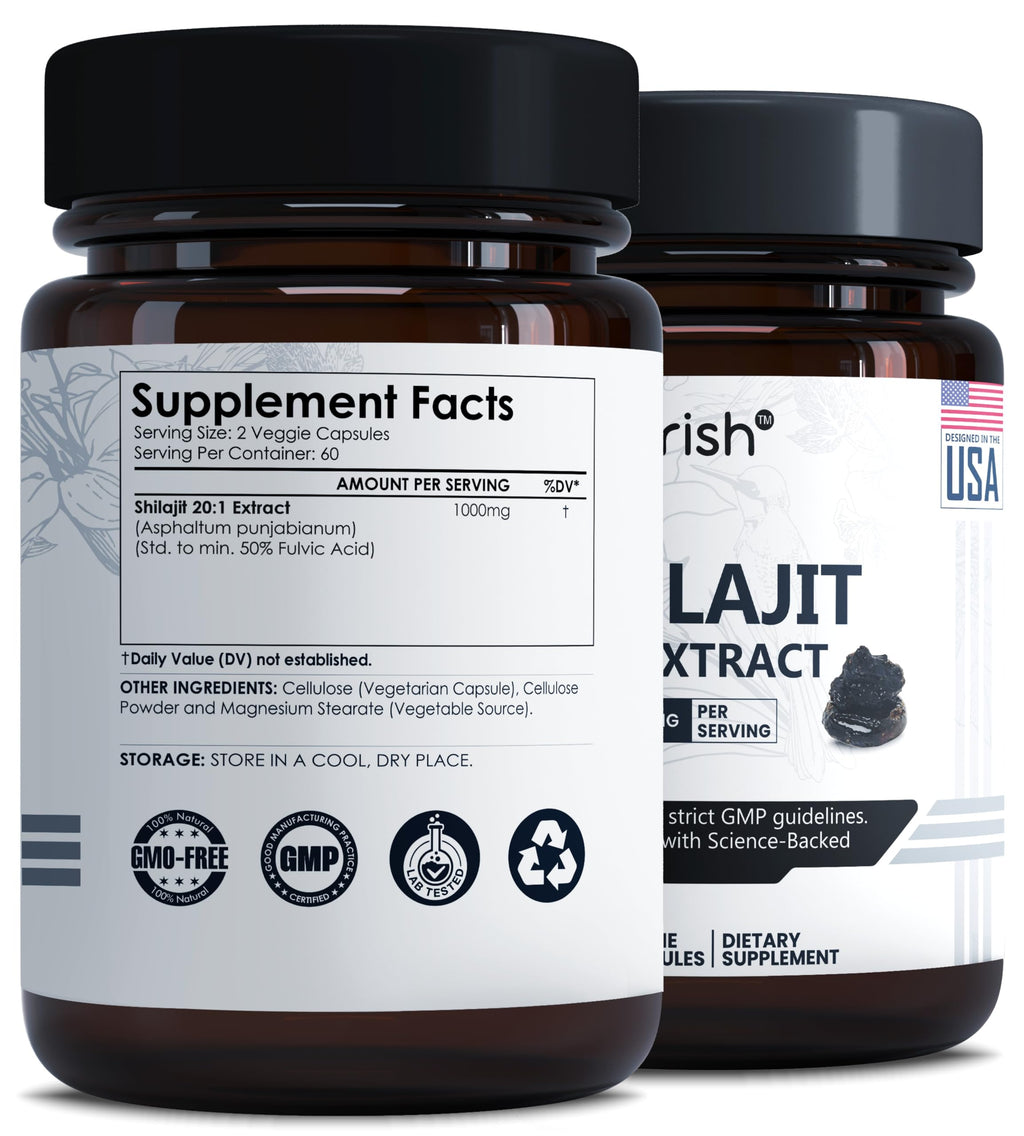 Ayorish Pure Shilajit Capsules 1000mg 120 Count with Fulvic Acid & 85+ Trace Minerals for Enhanced Energy and Immune Support Men & Women Better Than Shilajit Resin