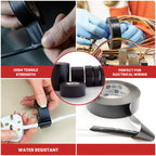 GGR Supplies T.R.U. EL7566-AW Professional Grade Rubber Black PVC Electrical Tape, Rated up to 600 Volts and 176 F - UL/CSA/CE Listed Synthetic: 3 in. x 66 Ft. (8 Mil)