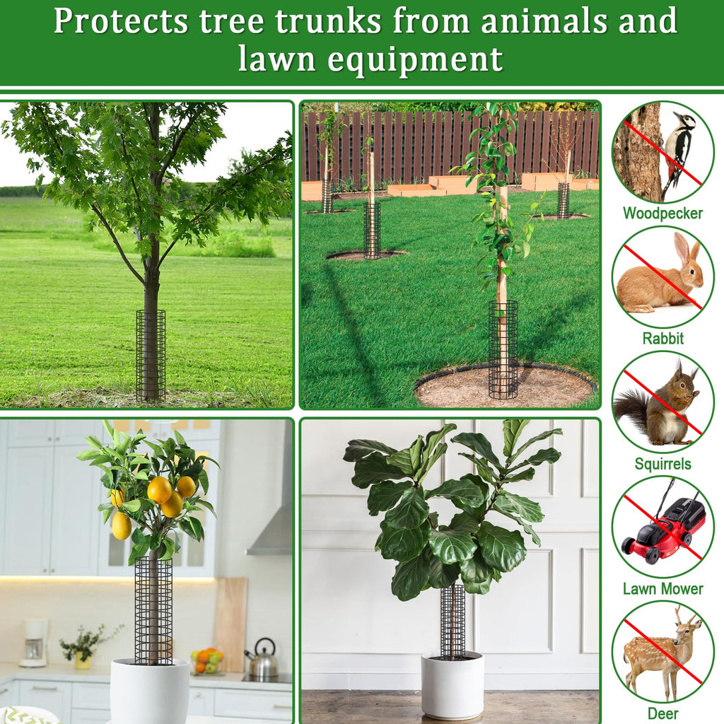 12 Pack Tree Protectors from Deer, 16.5 ''H Pre-Curved Tree Trunk Protector