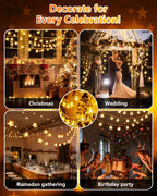 Twinkle Star 100 LED Star String Lights Plug in 33FT, Warm White