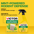 Victor Scent-Away Mouse Repellent Pouches 10-Pack, Natural Rodent Deterrent