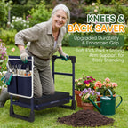 TITIUNCLE Garden Kneeler and Seat, Heavy Duty Foldable w/Soft Kneeling Pad