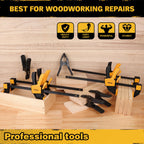 8-Piece Bar Clamps for Woodworking - 4 Pcs 12 inch Bar Clamps with 150 LBS Load Limit, 4 Pcs Heavy Duty Metal Spring Clamps, Quick Release Triggers