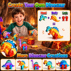 GobiDex Magnetic Tiles Lava & Cave Dinosaur Toys for Kids 3-5 5-7