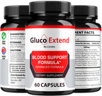 Gluco Extend - Gluco Extend Capsules Supports Healthy Levels All Natural Ingredients, GlucoExtend Pills Maximum Strength, Glucoextend Advanced Supplement Formula, 60 Capsules for 1 Month