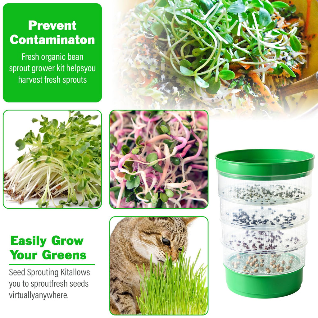 AOMGD 4-Tier Microgreens Growing Seed Sprouting Tray