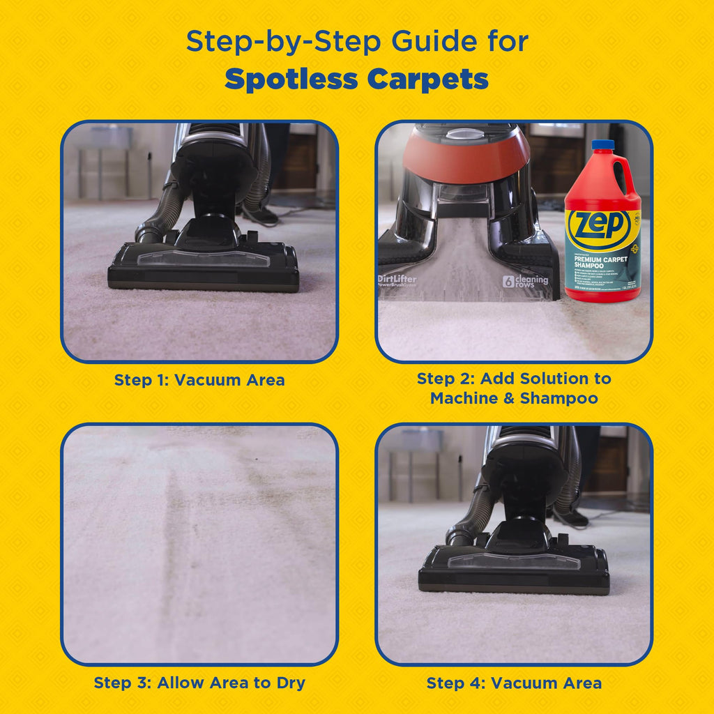 Zep Concentrated Premium Carpet Shampoo – Deep Clean Carpets & Remove Tough Stains – 1 Gallon E-Z Fill Sprayer 2-Pack – Bundle