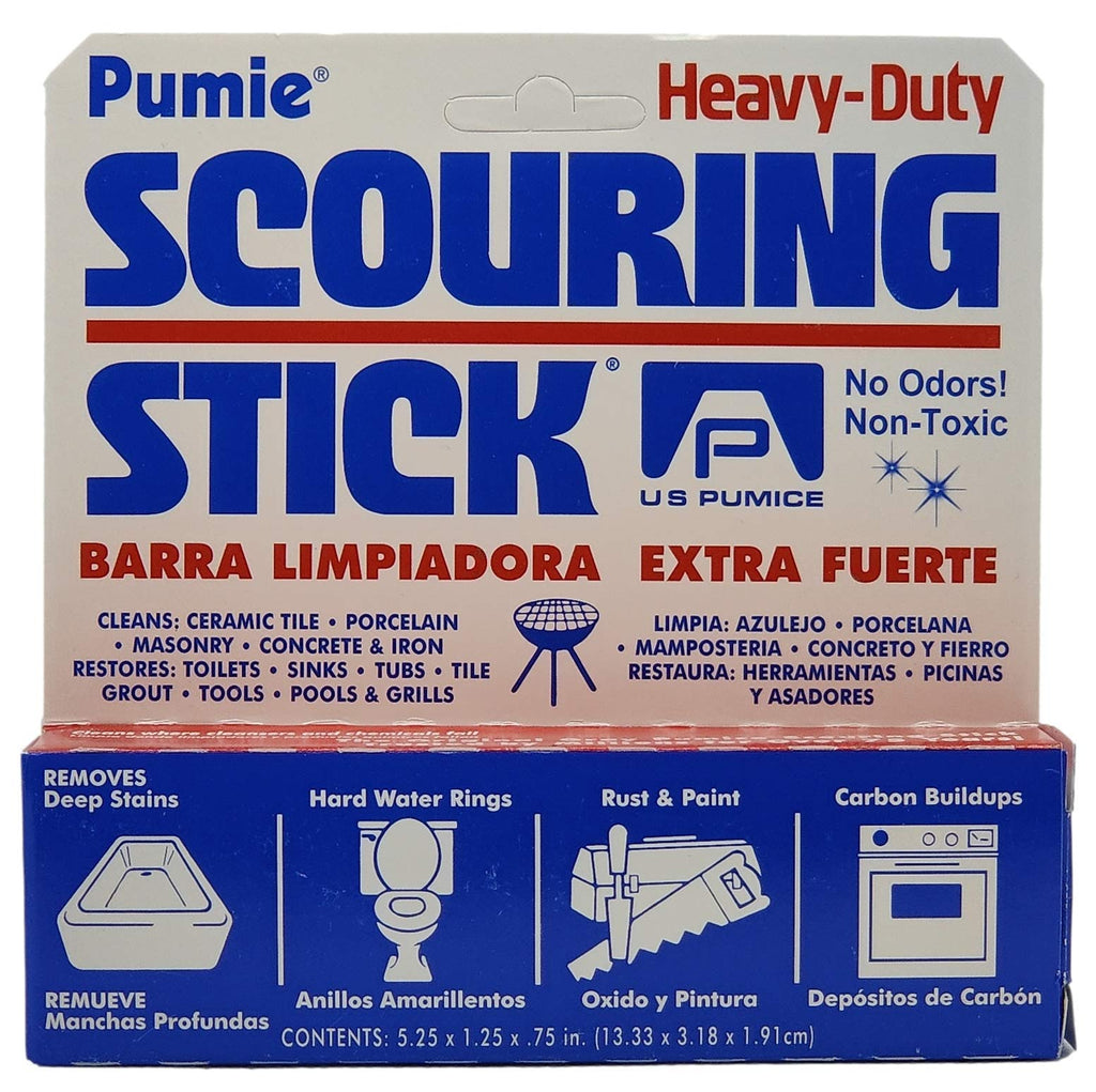 4-Pack PUMIE Heavy Duty Pumice Scouring Stick, Pumice Stone for Cleaning Tough Bathroom, Kitchen Stain, Grills, Pool, Scouring Stick for Cleaning Toilet Rings Stains, Hard Water Rings & Tiles Surfaces