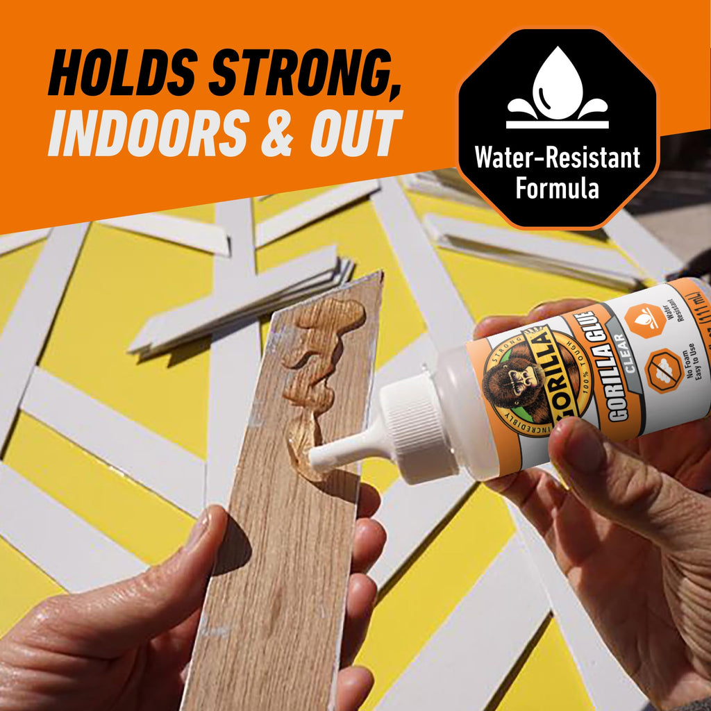 Gorilla Clear Glue, All Purpose, Polyurethane, 3.75 oz Bottle