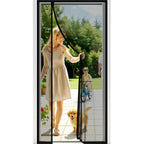 Magnetic Closure Screen Door, Reversible Mesh Door Screen Fits 38" x 82" Door, Heavy-Duty Magnetic Mesh Curtain for Sliding Door and French Door, Self-Sealing, Portable Patio Screen (40" x 83")