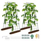 2 Pack Cucumber Trellis, 48"x16" Adjustable A-Frame Trellis for Climbing Plants, Metal Foldable Upgraded Vegetable Trellis for Raised Bed, Support for Tomatoes, Squash, Zucchini, Vegetables & Flowers