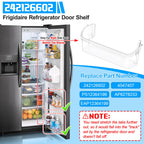 [2 PACK] UPGRADED 242126602 Refrigerator Door Bin Shelf Replacement For Frigidaire Door Shelf Replacement -LFSS2612TF0 LFSS2612TF4 Frigidaire Door Bin Bottom Shelf Parts 2421266 PS12364199 Shelves