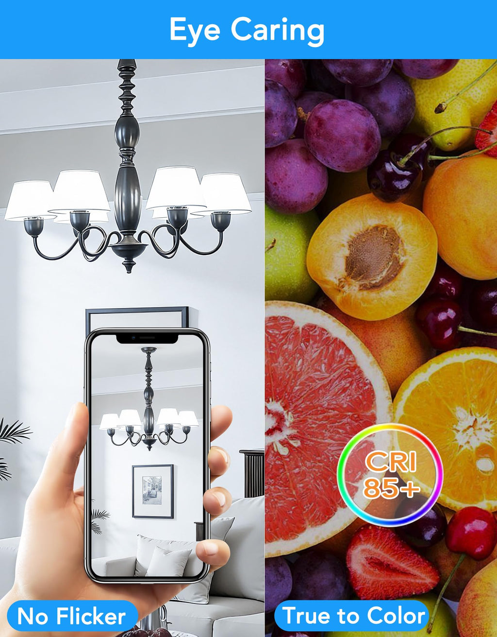 A15 E12 Small Base LED Light Bulbs, 6W Non-dimmable 5000K Daylight 6 Pack
