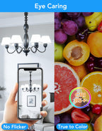 A15 E12 Small Base LED Light Bulbs, 6W Non-dimmable 5000K Daylight 6 Pack