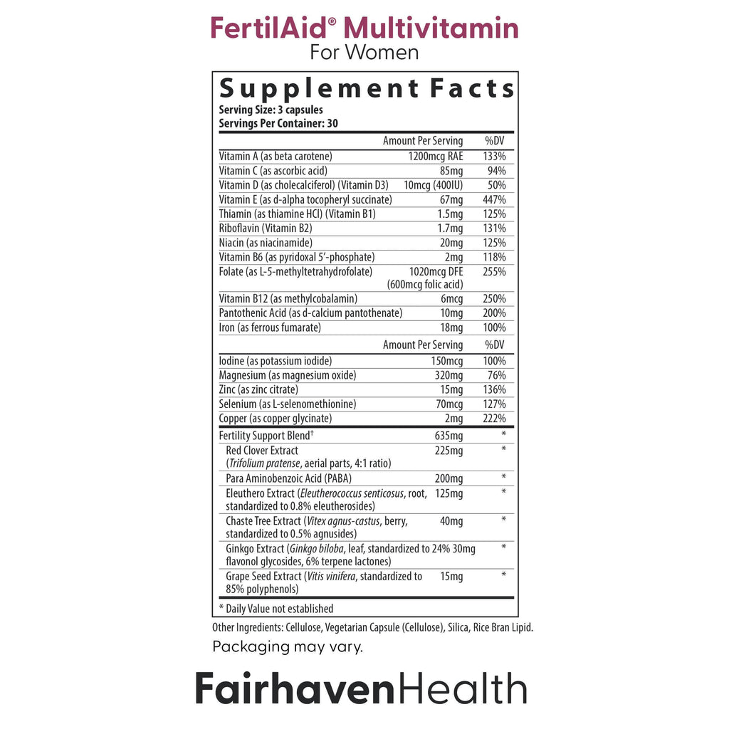 Fairhaven Health FertilAid for Men and Women Combo Fertility Supplements for Men and Women | Count and Motility Support Pre-Conception for Him | Prenatal Vitamin for Her with Vitex and Folate