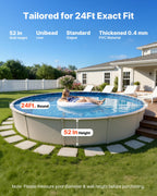 VEVOR 24-ft Round Above Ground Pool Liner, Unibead Pool Liners, Upgraded Thickened Gauge, 52inch Wall Height, Designed for Steel Sided Above-Ground Swimming Pools