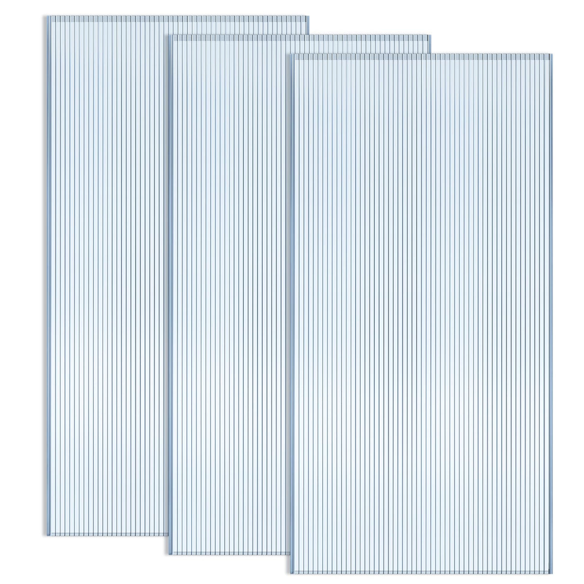 Hotop 3 Pcs Polycarbonate Greenhouse Panels Double Layer Polycarbonate Panels Waterproof UV Protected Sheet Corrugated Plastic Roof Greenhouse Replacement Cover (4' X 2' X 0.24")