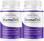 (2 Pack) Memotril Capsules - Official Memo Tril Advanced Brain Health Supplement Support Pills, All Natural Formula Memotril Vitamins For Overall Health & Wellness Reviews, 120 Capsules For 2 Months