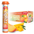 Zipfizz Energy Drink Powder, 20 Pack Electrolyte Mix with B12 - Peach Mango