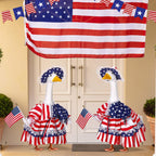 Suzile 250 Years 4th of July Porch Goose Outfit US Patriotic Independence Day Dresses Clothes for 17" High Goose Clothes Costume with Flag for Lawn Yard Outdoor Garden Patio Statue Memorial Day