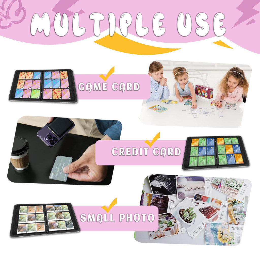 Trading Card Binder 9 Pocket,Card Binder 900 Pockets,Card Book Holder Cards with 50 Removable Sleeves,3-Ring Zip Design MTG/TCG/Sport Collectible Trading Card Albums Gifts for Boys and Girls (Pink)