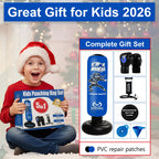 Marwan Sports 5-in-1 Kids Punching Bag Set with Gloves, Pump & Funnel – 63” Inflatable Boxing Bag for Kids 4-12, Durable PVC, Fast Rebound, Waterproof Base Cover with Handles, Gift for Boys & Girls