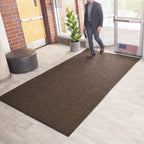 Consolidated Plastics Brush Dry Mat - Made in USA, Heavy-Duty Commercial DoorRug for Indoor/Outdoor Entryways, Non-Slip Backing for High-Traffic Areas (4' W x 6' L, Brown)