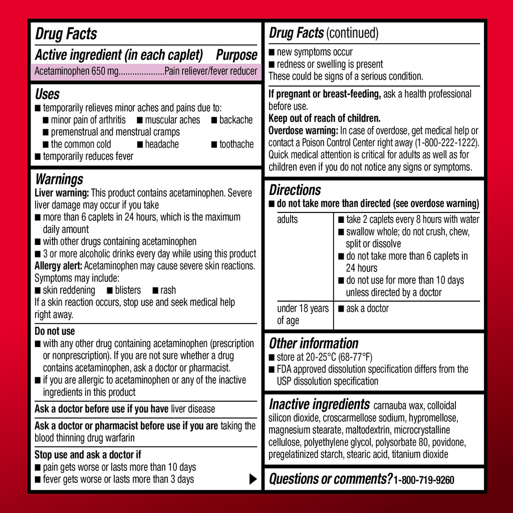 Amazon Basic Care Acetaminophen Extended-Release Tablets, 650 mg, Pain Reliever, Fever Reducer, Arthritis Pain, Headache, Backache, Menstrual Pain, 400 Count