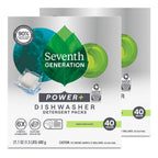 Seventh Generation Power Plus Dishwasher Detergent Packs Fresh Citrus scent Pack of 2 for sparkling dishes Dishwasher tabs 40 count