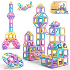 Toddler Girl Toys, Magnetic Tiles Basic Set, Birthday Gifts Ideas for Girls Age 3-5, Magnetic Building Blocks, Magnet STEM Montessori Toddler Kids Christmas Toys Gifts for 3 4 5 6 7 Year Old Girls