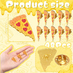 Tondiamo 48 Pcs Pizza Pin Bulk Food Slice of Pepperoni Heart Enamel Lapel Brooch Pizza Lover Bulletin Board Decorations Pin Gift for Summer Party Accessories