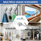 Tiergrade Mixed Sizes Magnetic Hooks, 2026 Cruise Cabin Ship Essentials Heavy Duty Strong Magnets Fridge Hanging for Classroom Kitchen Garage Grills Home, 10 Pack Silver (Medium 4 + Large 2 + Max 4)
