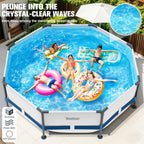 WaveHaven Above Ground Pool,10ft x 30in Frame Deep Swimming Pool,Round Family Pool,Large Above Ground Pool Easy Set,1200 Gallon Pool,Outdoor Backyard Pool for Kids,Adults-Deep Blue,Pump Not Included