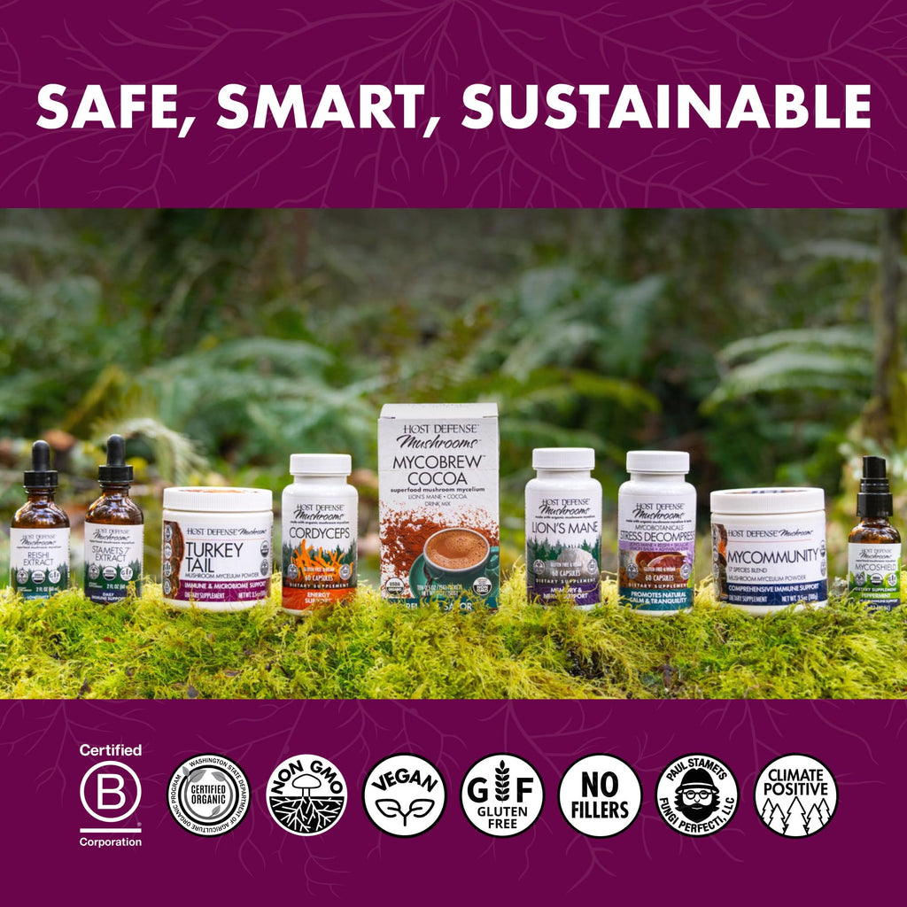 Host Defense Turkey Tail Capsules - Digestive Health & Immune Response Support Supplement - Mushroom Supplement for Gastrointestinal & Gut Microbiome Support - 120 Capsules