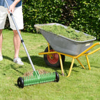 Thatch Rake for Lawn, 15-Inch Dethatcher Rake with Rolls Adjustable 0-15°