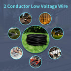 Energeaster 250FT 16 Gauge Low Voltage Landscape Wire 2 Conductors Low-Voltage Wire Hookup LED Lighting Strips Flexible Cable Copper Clad Aluminum(16AWG 250FT)