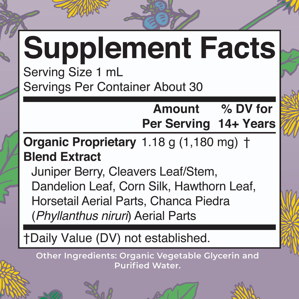 MARYRUTH'S Organics Herbal Supplement Drops | Support Renal & Urinary Systems | Juniper Berry | Cleavers | Dandelion | Hawthorn | Horsetail & Chanca Piedra | Vegan | Non-GMO | 1 Fl Oz