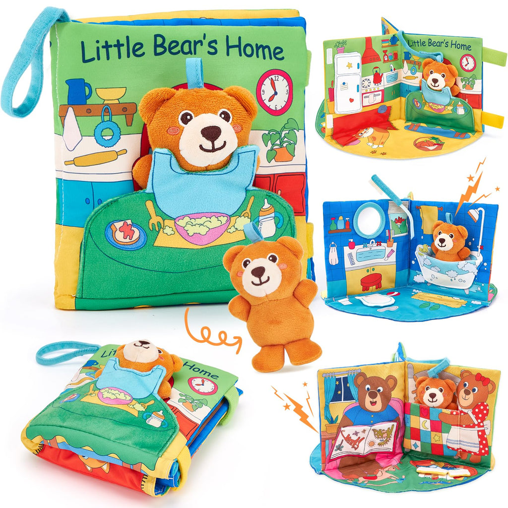hahaland Baby Book for 1 Year Old - Touch and Feel Soft Activity Books Tummy Time Baby Toy 6 9 12 18 Months Interactive Book for Babies 6-12 Month on Airplane Christmas Birthday Gift Stocking Stuffers