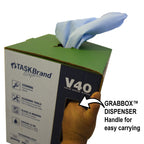 TaskBrand N-V040CGB Blue V40 Value Series Center Pull Wiper Sheets, All-Purpose Disposable Cleaning Towels, 10 x 11.5 Inches, Roll of 200
